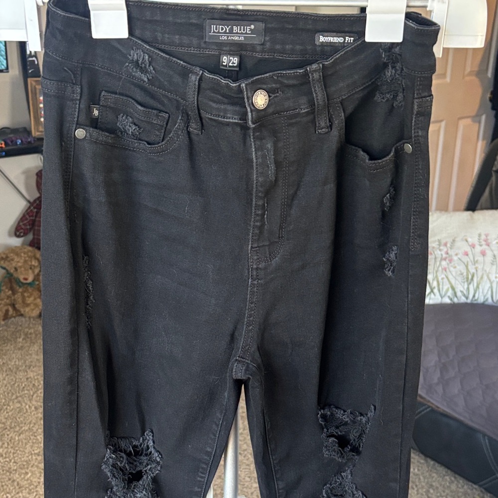 Judy Blue Ripped Black Jeans for Women SZ 9/29 - Picture 2 of 8